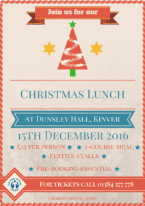 Christmas lunch and festive market poster