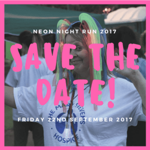 Neon night run 2017 save the date poster